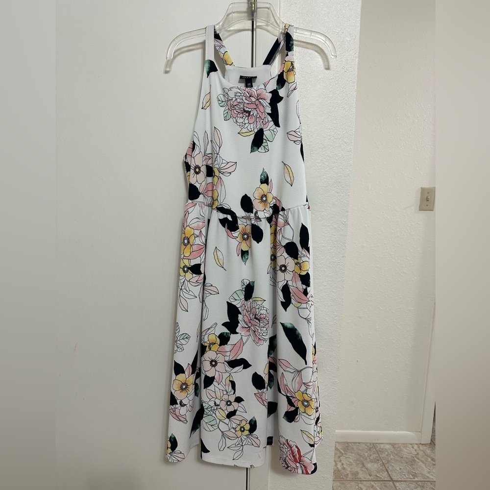 Torrid Mini Textured Knit Floral Skater Dress Sz 00 (10)M/L - Picture 4 of 8